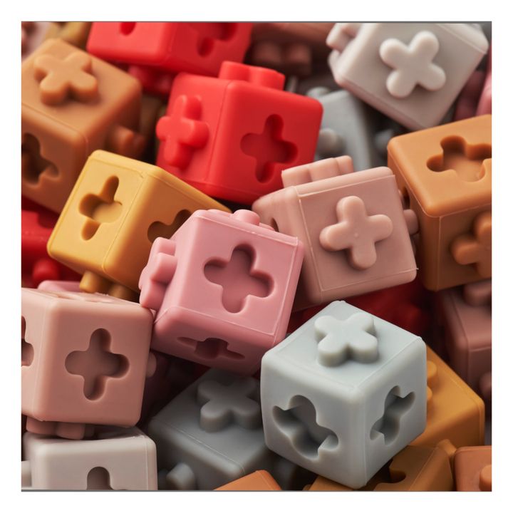 Mini Silicone Building Blocks - Set of 50 | Red- Product image n°1