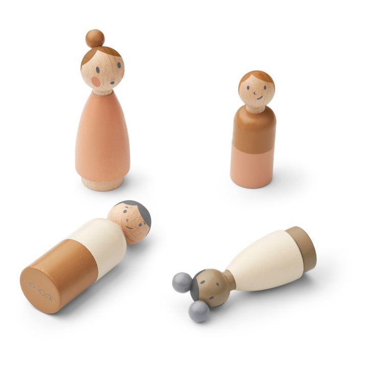 Muñeca de madera Lotta - Juego de 4 | Rosa- Imagen del producto n°2