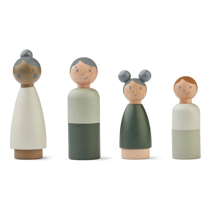 Lotta Wooden Dolls - Set of 4 | Green- Product image n°0