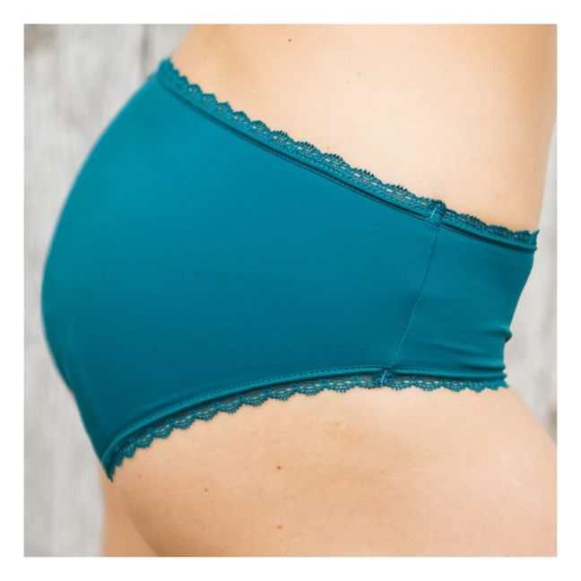 Callie Shorty Period Briefs - Heavy Flow Azul Pavo Real