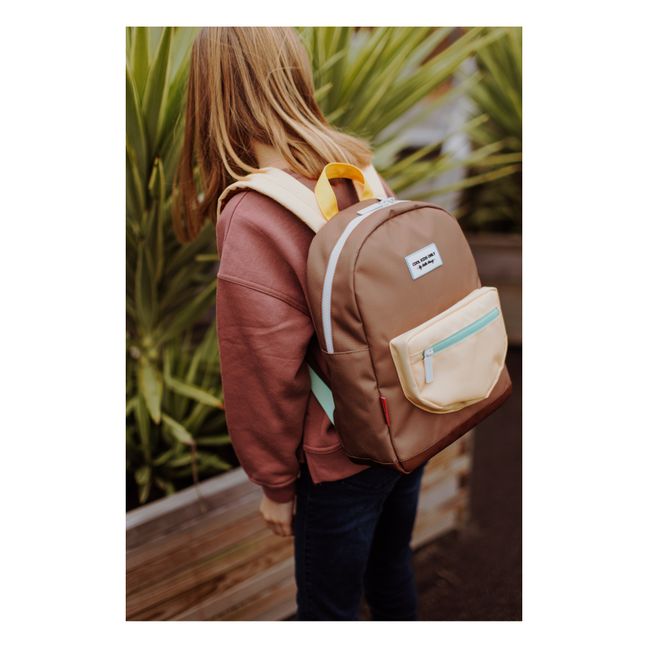 Mini Recycled Polyester Backpack Cioccolato