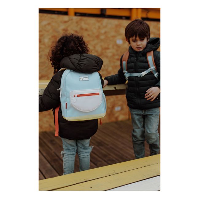 Mini Recycled Polyester Backpack Hellblau