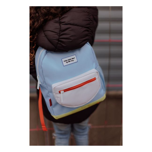 Mini Recycled Polyester Backpack Azzurro