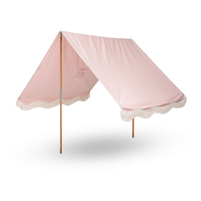 Tienda de playa con flecos Premium | Rosa