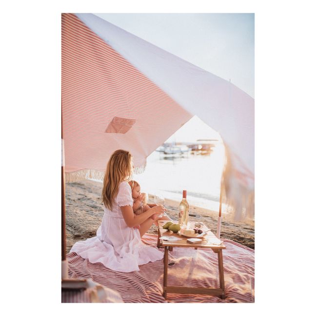 Tente de plage frangé Premium | Rose