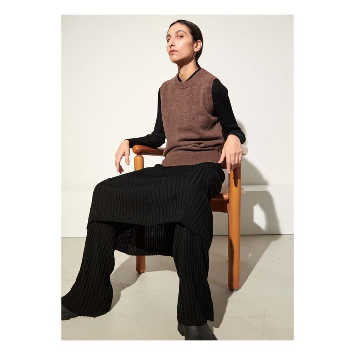 Merino Wool Long Skirt - Women’s Collection  | Negro- Imagen del producto n°1