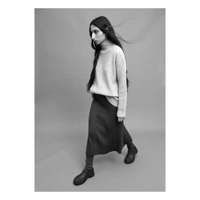 Merino Wool Long Skirt - Women’s Collection  | Negro