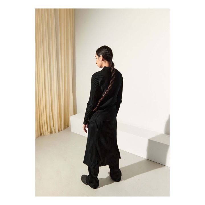 Merino Wool Long Skirt - Women’s Collection  | Negro- Imagen del producto n°3