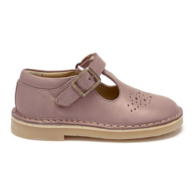 Penny Velcro T-Bar School Schoes Pale pink
