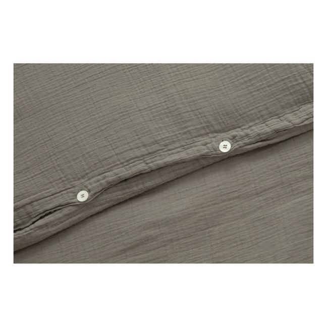 Geranium Cotton Muslin Duvet Cover | Khaki