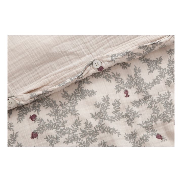 Pomegranate Cotton Muslin Bedding Set | Beige- Product image n°1