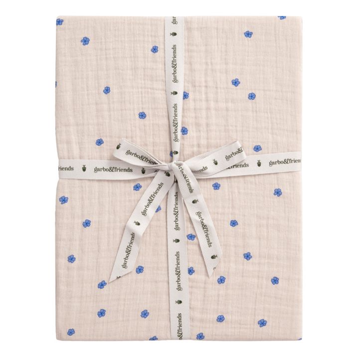 Blue Cotton Muslin Fitted Sheet | Azul- Imagen del producto n°0
