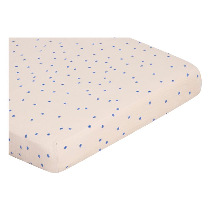 Blue Cotton Muslin Fitted Sheet | Azul- Imagen del producto n°1