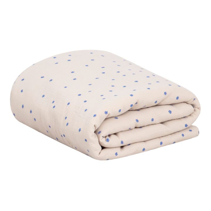 Blue Cotton Muslin Quilted Blanket - 100 x 140 cm | Azul- Imagen del producto n°0