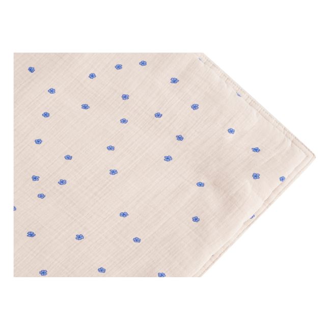 Couverture matelassée Bleu en mousseline de coton 100x140 cm | Bleu