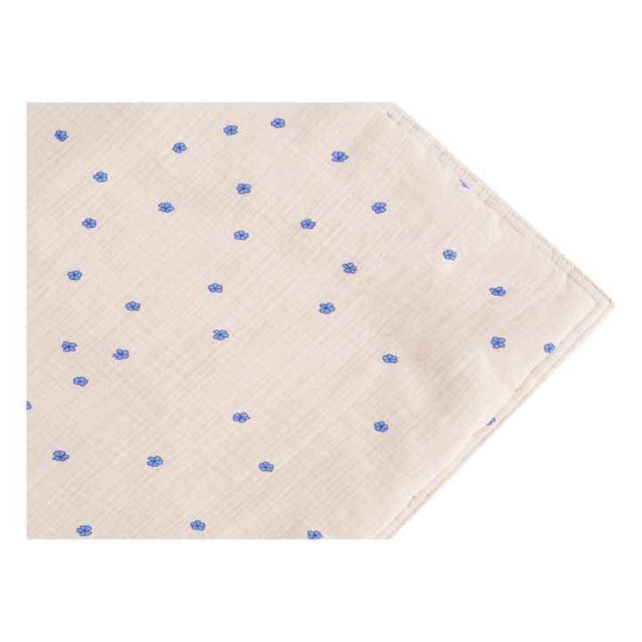 Blue Cotton Muslin Quilted Blanket - 100 x 140 cm | Azul- Imagen del producto n°1