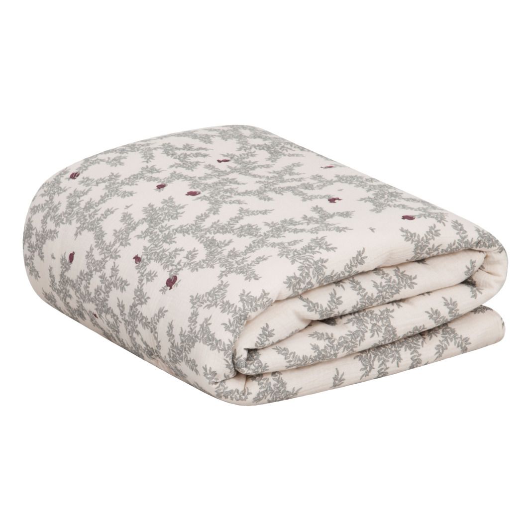 garbo&friends - Coperta trapuntata Pomegranate in mussola di cotone 100x140  cm - Beige