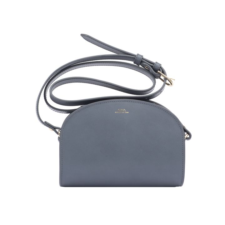 Mini Half Moon Smooth Leather Bag | Gris- Imagen del producto n°0