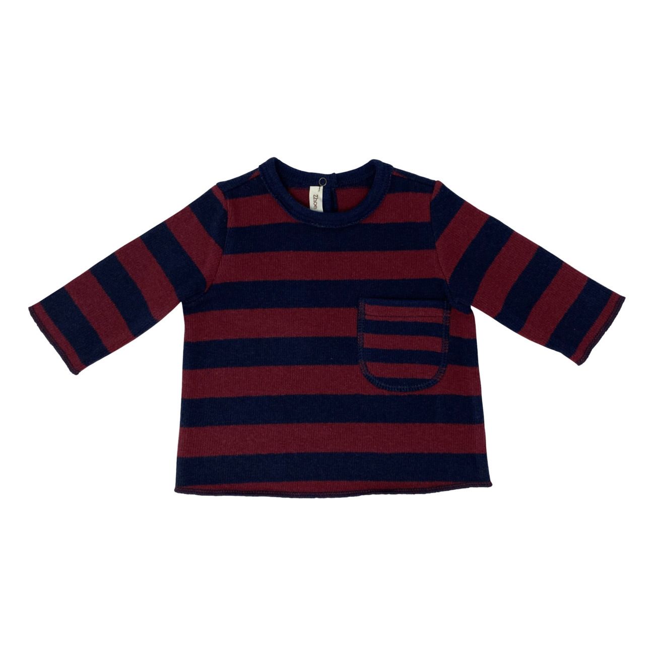 Striped Knit Pocket Jumper | Navy blue- Product image n°0