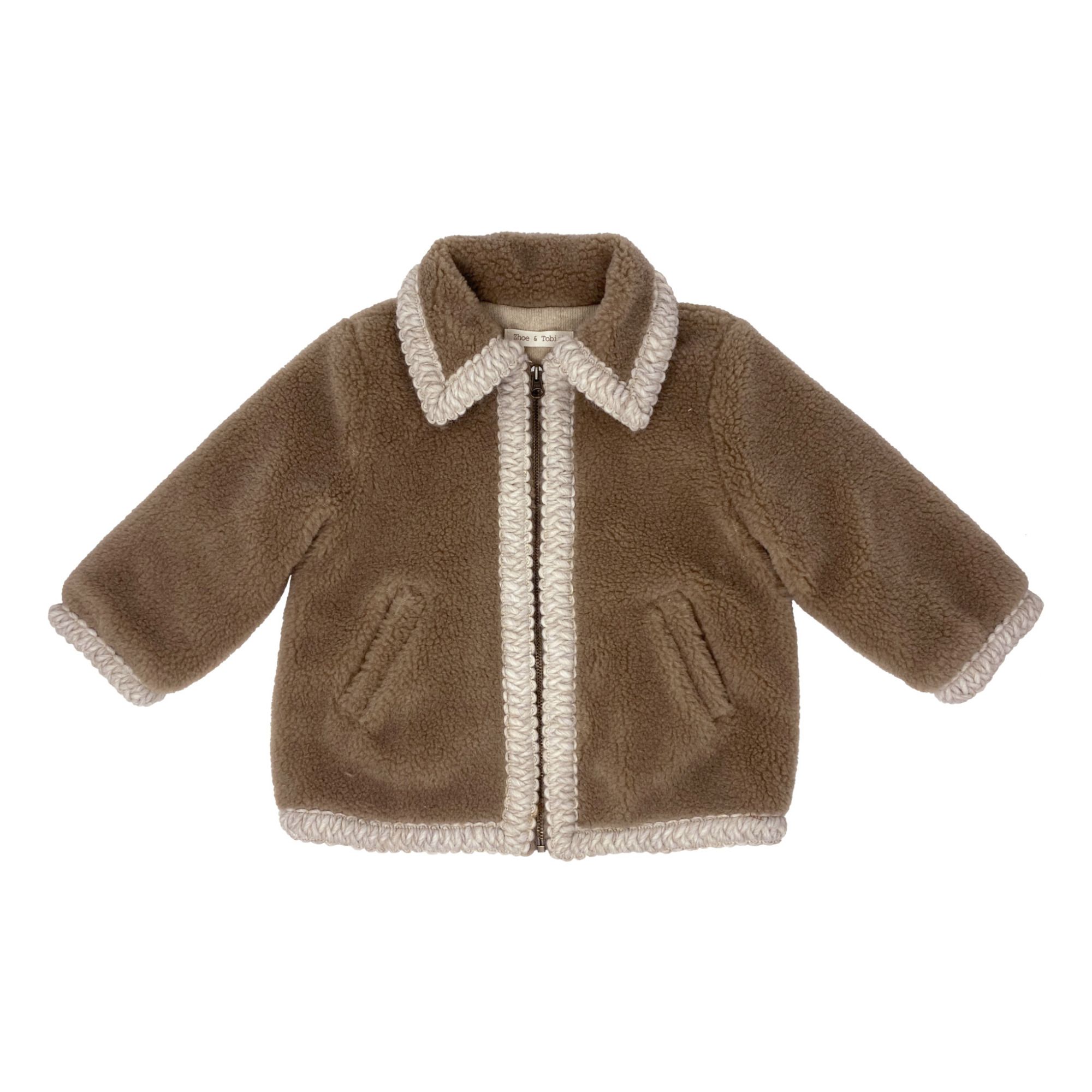 Faux Fur Coat | Taupe brown- Product image n°0