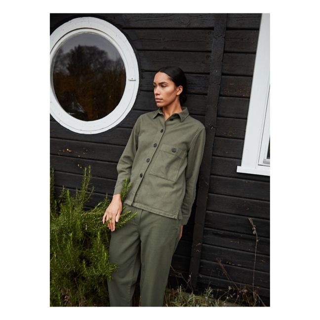 Pantalon Alice Coton Bio Verde militare