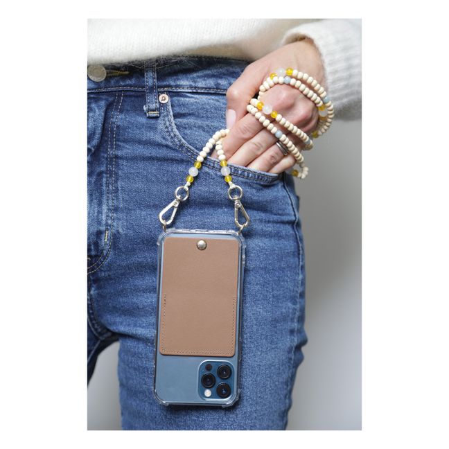 Arielle Wooden Bead Phone Strap | Yellow
