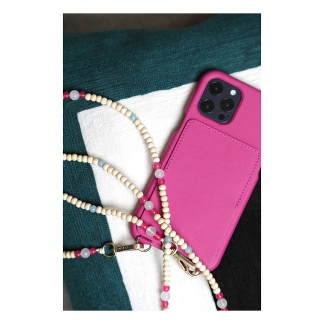 Arielle Wooden Bead Phone Strap | Rosa