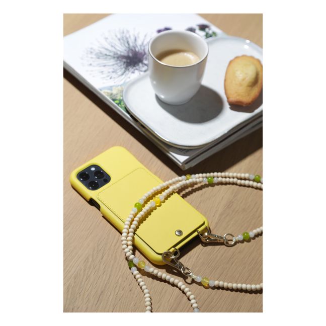 Arielle Wooden Bead Phone Strap | Green