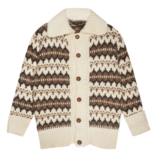 Theo Recycled Wool Cardigan Beige
