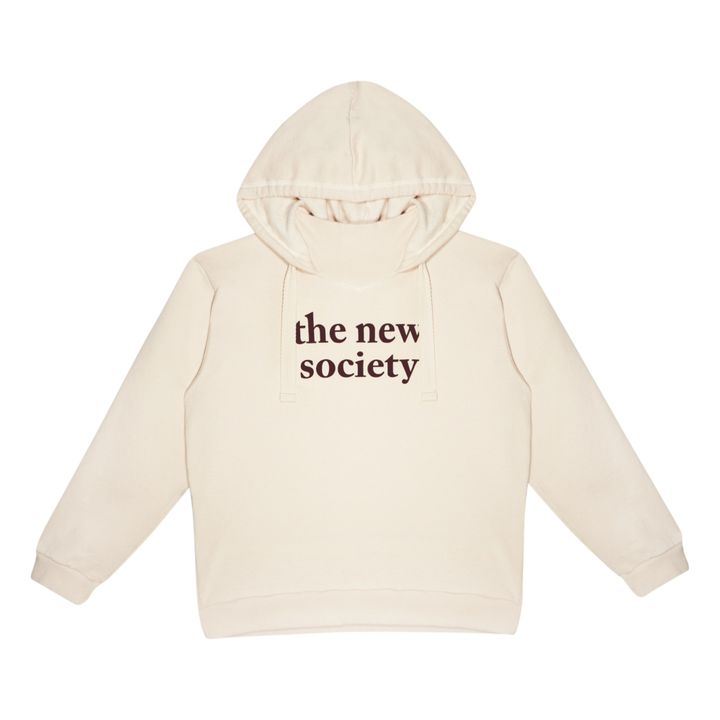 the new society - Flock Logo Hoodie - Ecru | Smallable