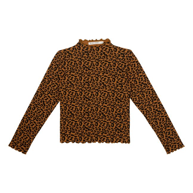 Betsy Leopard Print Turtleneck | Brown