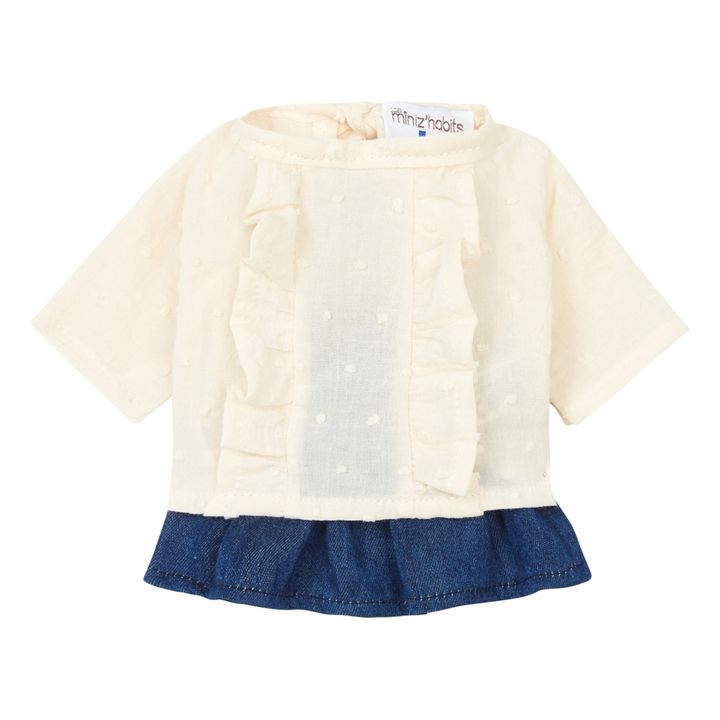 Réjane Denim Skirt and Lili Dotted Swiss Top for Gordis Dolls- Product image n°0