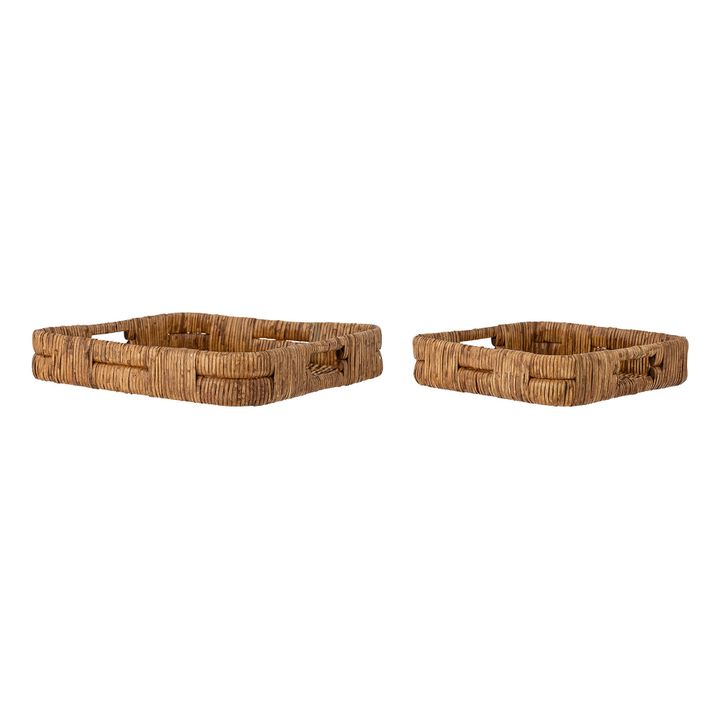 Diann Rattan Trays - Set of 2 | Brown- Product image n°2