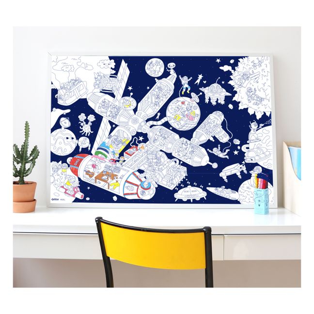 Poster gigante, da colorare e sticker - Stazione spaziale
