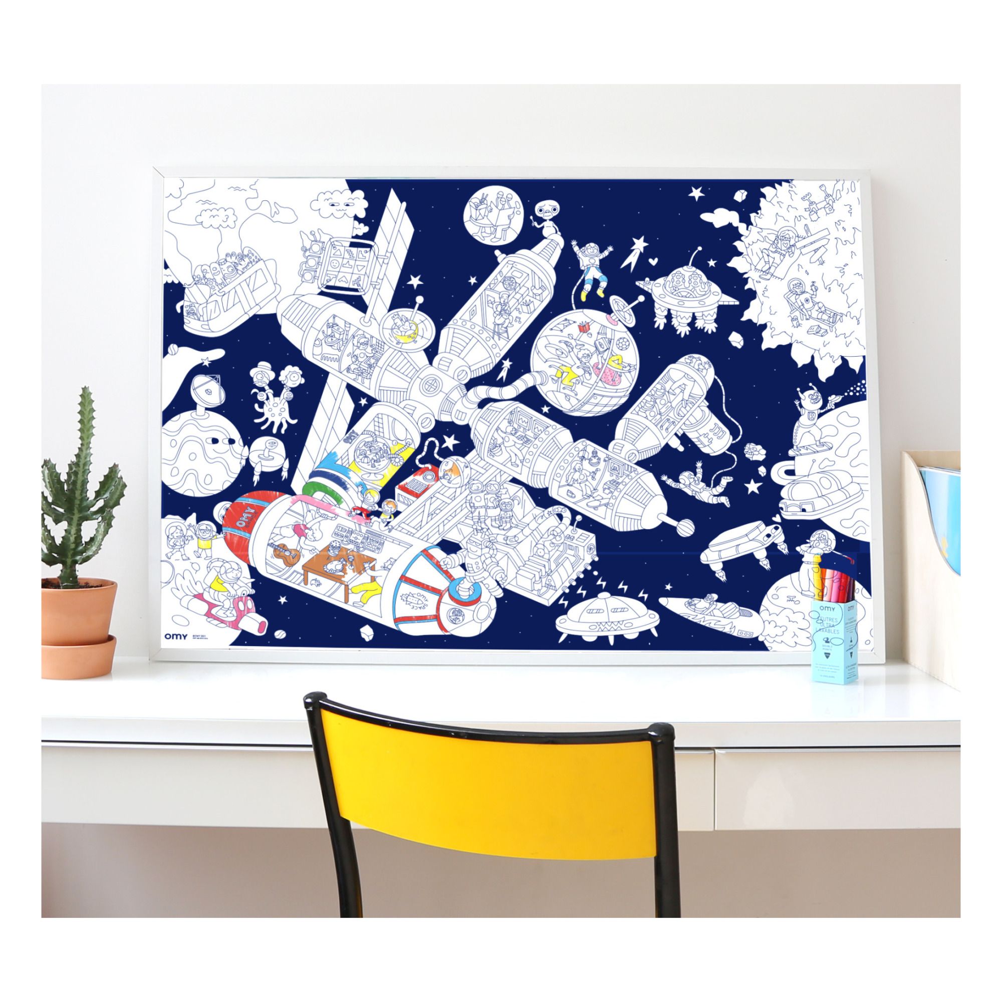 omy space station poster + stickers - Little