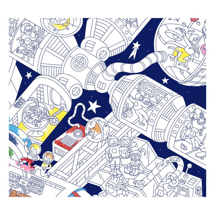 Giant Colouring Poster & Stickers - Space Station- Product image n°6