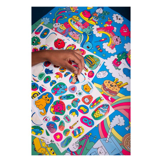 Poster géant avec stickers - Kawaii