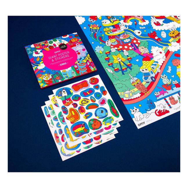 Poster géant avec stickers - Kawaii