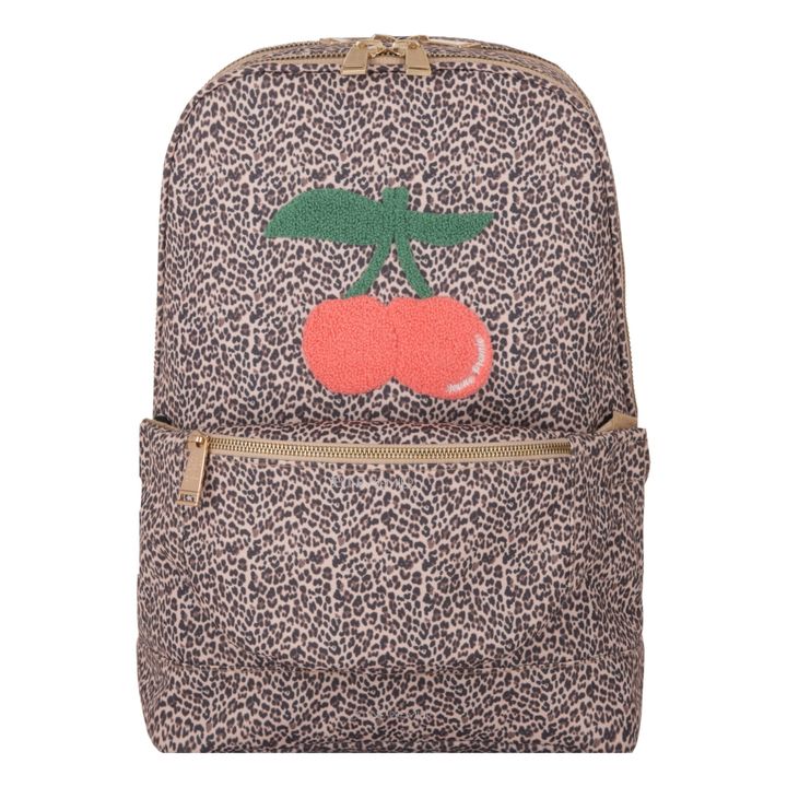 Jackie Leopard Print Backpack Brown- Product image n°0