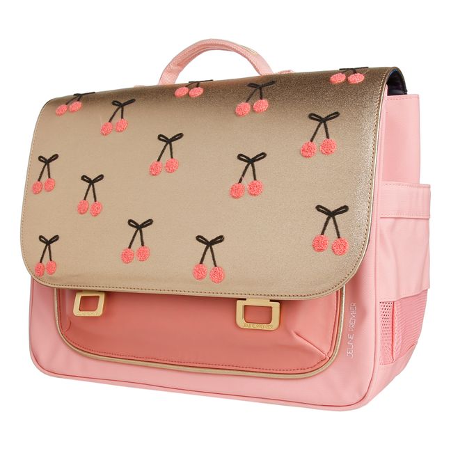 Cartable Midi Cherry Pompon | Doré