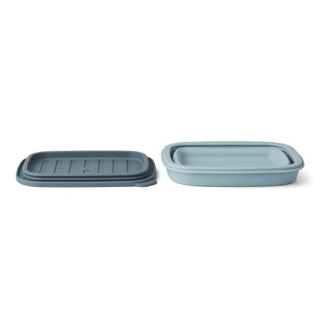 Scatola porta-pranzo Franklin, pieghevole, in silicone | Blu