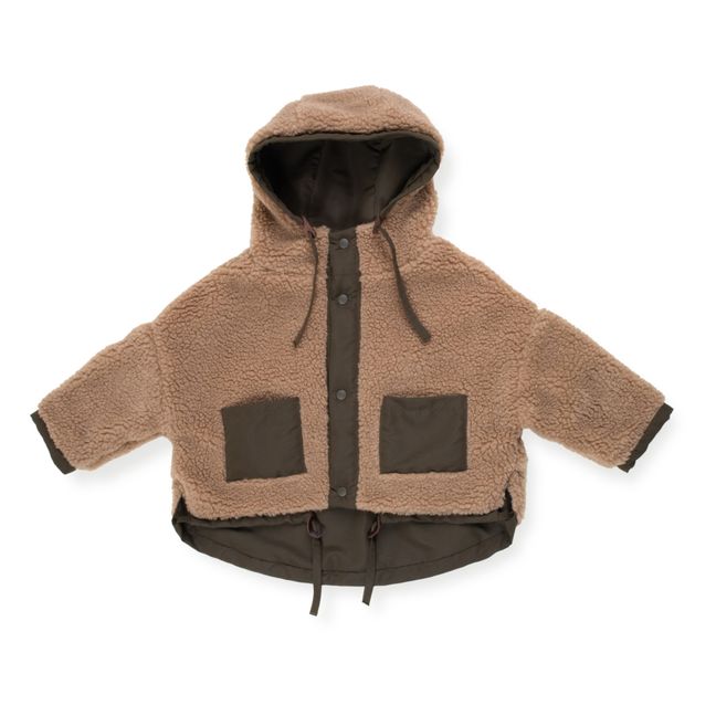 Tate Sherpa Reversible Coat | Khaki