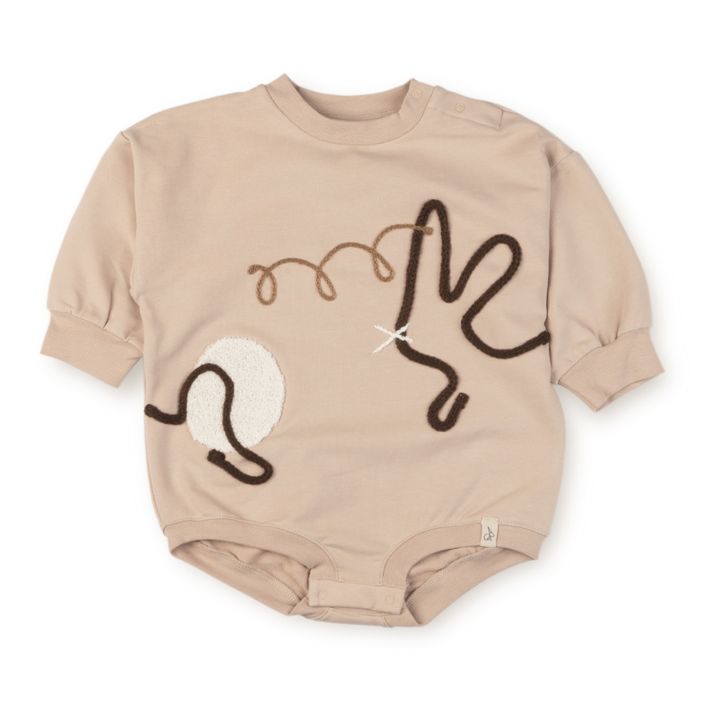 Cis Organic Cotton Embroidered Romper | Beige- Product image n°0