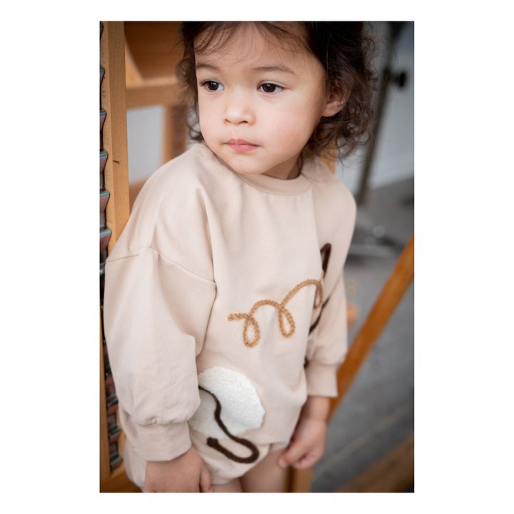 Cis Organic Cotton Embroidered Romper | Beige- Product image n°1