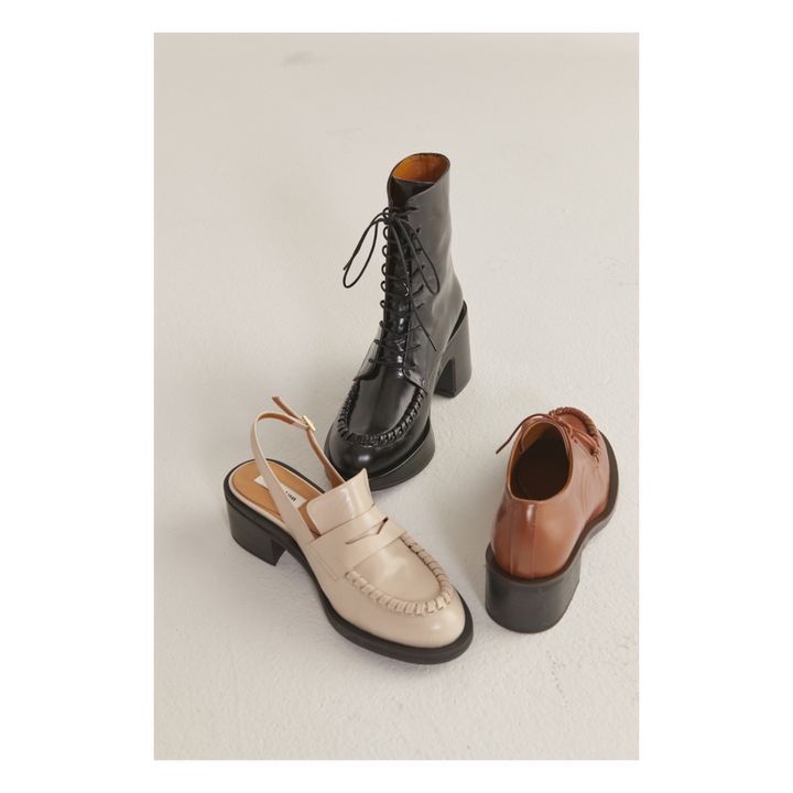 Slingback Heel Loafers | Crema- Immagine del prodotto n°4