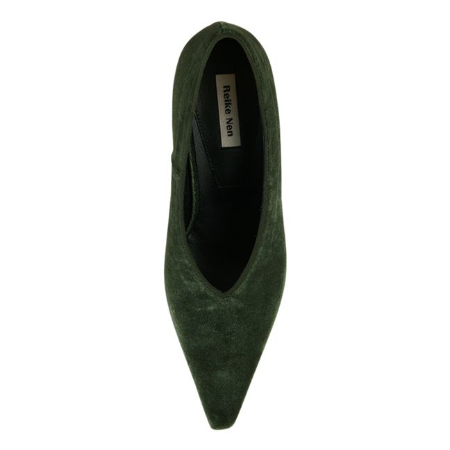 Zapatos de tacón de terciopelo | Verde Oscuro