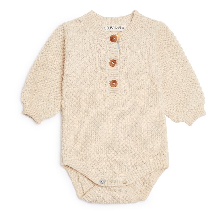 Marin Cotton and Cashmere Romper Ecru Louise Misha Fashion Baby