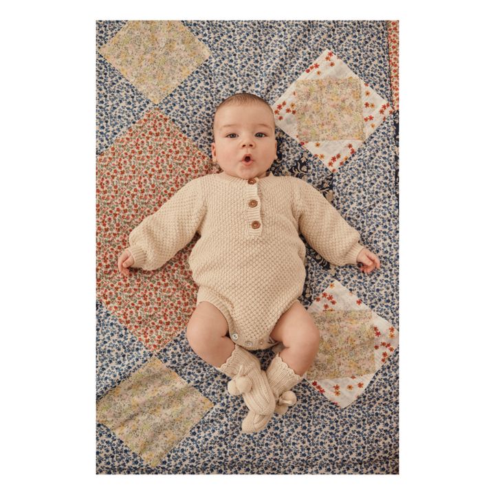 Marin Cotton and Cashmere Romper Ecru Louise Misha Fashion Baby