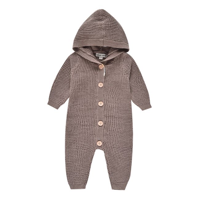 Robin Cotton and Cashmere Hooded Jumpsuit | Taupe brown