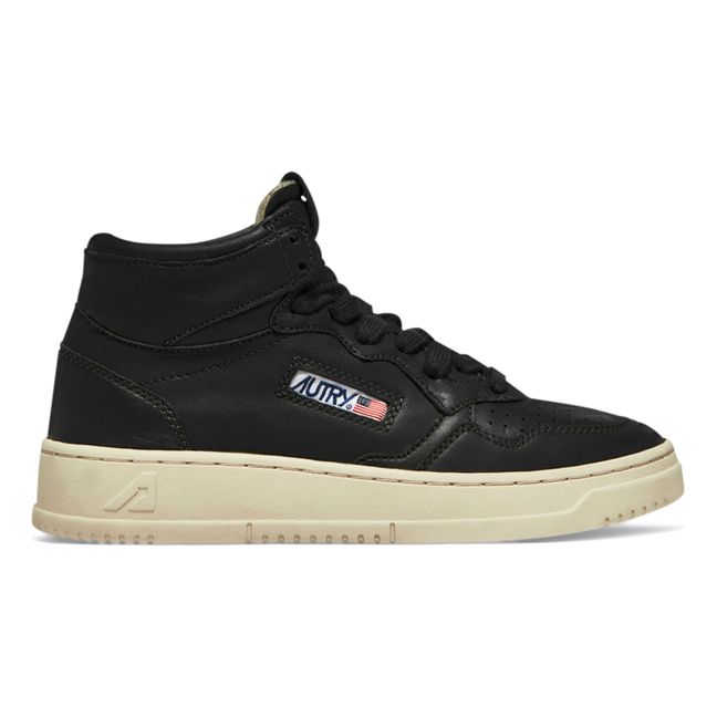 Medalist Mid-Top Goat Leather Sneakers | Black